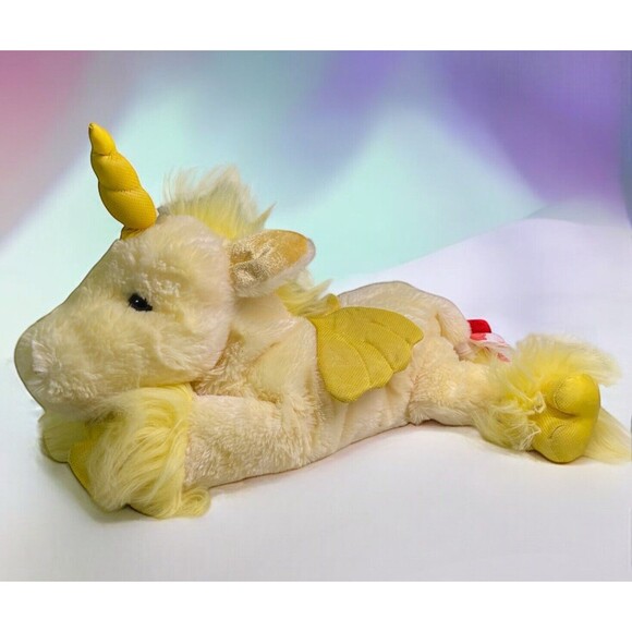 Walmart Yellow Unicorn Plush I Love You Heart Tail Stuffed Animal 16" - Picture 1 of 11
